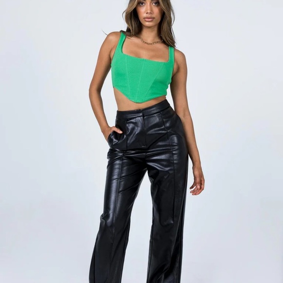 Princess Polly Green Kaeshia Rib Bustier Size 10 - Picture 3 of 10